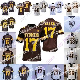 Football Jerseys Wyoming Football Jersey NCAA College Josh Allen Andrew Peasley Titus Swen Joshua Cobbs Easton Gibbs Cole Godbout Braasch Xazavian Valladay B