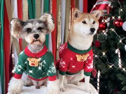 Dog Apparel Fashion Pet Clothes Winter Cat Christmas Holiday Sweater For Small Dogs Thickened Schnauzer Akita