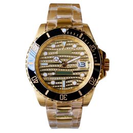 40mm luxury mens designer watches ceramic bezel full diamond gold watch Import mechanical automatic movement 904L stainless steel bracelet super waterproof