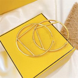 Luxury Hoop Earrings Jewellery Women Designer Accessories Gold Earrings Designers F Letter Womens Fashion Stainless Steel Ear Boucles Ohrringe Birthday Gift