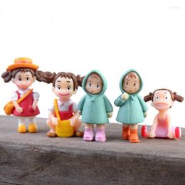 Decorative Figurines Cute Small Girl Mini Elf Plastic Craft Figurine Decoration Miniature Fairy Garden Ornament Pendant DIY Accessory