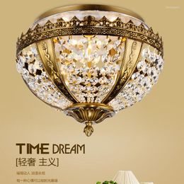 Ceiling Lights European-style Copper-color High-grade Crystal Lamp Living Room Dining Bedroom Study Stairs Corridor Light Luxury