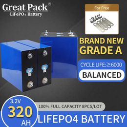 LiFePO4 8PCS 3.2V 320Ah Deep Cycle Rechargeable Battery Cell 100% Full Capacity Brand New Grade A Lithium Ion Phosphate for RV