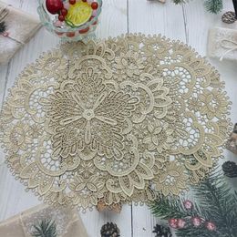 Table Mats European Classical Crochet Embroidery Exquisite Mat Bar Counter Wine Glass Coffee Cup Birthday Party Decoration