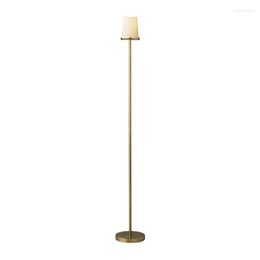 Floor Lamps American Modern Minimalist All-copper Lamp Designer Retro Villa Model Room El Club Vertical