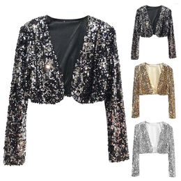 Women's Suits Women's Short Sequin Party Long Sleeve Jacket Blazer Womens Petite Coats 4x Coat Women Winter