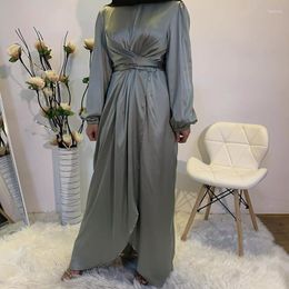 Ethnic Clothing Abaya Dubai Turkey Satin Hijab Muslim Dress India European American Islam Dresses For Women Oman Vestidos