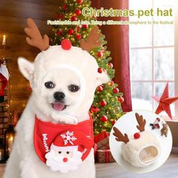 Dog Apparel WarmHome Christmas Soft Texture Pet Dogs Cats Beanie White Hat Adorable For Decorations