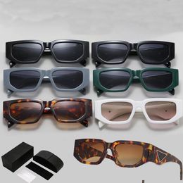 09ZS Óculos de sol para mulheres e homens Óculos de sol de grife com lentes retangulares Óculos de armação completa Óculos de viagem com caixa