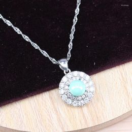 Necklace Earrings Set Green Pearl 925 Sterling Silver Jewelry Rings For Women