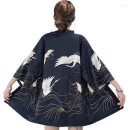 Ethnic Clothing Japanese Kimono Women 2023 Cardigan Beach Traditional Cosplay Yukata Female Obi Haori V1864