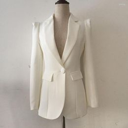 Women's Suits HIGH QUALITY Fashion 2023 Designer Black Blazer Jacket Women's Office Work Single Button Outer Wear Wholesale