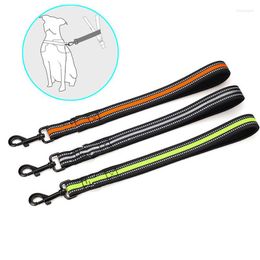 Dog Collars Leash Short Leashes For Walking Reflective Dogs Cars Safety Belt Travelling Nylon Pet Chain Supplies