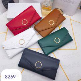 Designer wallets classic high-quality Genuine Leather women credit card holder bags fashion long wallet Purse With box
