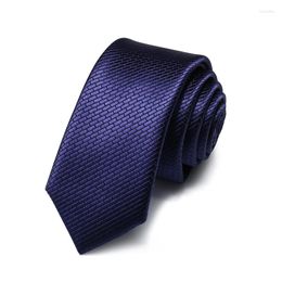 Bow Ties Top Quality Royal Blue Brick Plaid For Men 5.5cm Slim Necktie Designer Brand Salon Business Narrow Mens Tie With Gift Box