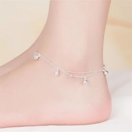 Anklets KOFSAC 925 Sterling Silver For Women Exquisite Small Bells Ankles Chain Bracelets Barefoot Sandal Beach Foot Jewelry