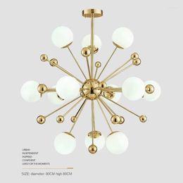 Chandeliers Modern Led Chandelier Ball Glass Lampshade Gold For Bedroom Living Room Kitchen Accesories Home Decor Indoor Lighting Lusters