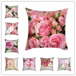 Pillow Pink Rose Peach Skin Pillowcase Home Fabric Decoration Sofa Chair Office Throw Pillows