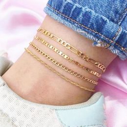 Anklets Stainless Steel Waterproof Gold Silver Colour Anklet Foot Chain Jewellery Women Leg Link Barefoot Wholesale Free Delivery