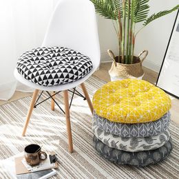 Pillow Round Printed Chair Seat Pad Bistro Home Office Thicken Student Patio Garden Kitchen Dining Tatami Stool