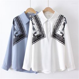 Women's Blouses Beautiful Women PLUS-Size Women's 2023 Spring And Autumn Printed Pullover Blouse Loose Casual Shirt