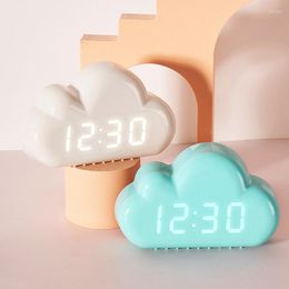 Table Clocks Cloud Alarm Clock Light Led Voice Control Wake Powered Up Digital Desktop Usb Despertador Electronic