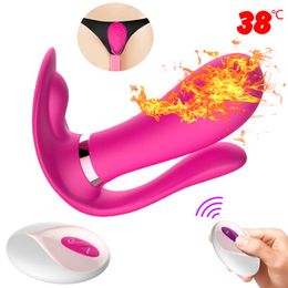 Beauty Items Heating Vibrating Panties Wireless Remote Dildo Vibrator G Spot Anal toys Clitoris stimulator Adult sexy for Woman shop