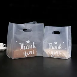 Wholesale 50pcs/lot Gift Wrap Thank You Plastic Gift Bag Cloth Storage Shopping Bags with Handle Party Wedding Candy Cake Wrapping