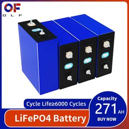 3.2V 271AH 280AH Lifepo4 Grade A Lithium Iron Phosphate Cells Rechargeable Battery for DIY 12V 24V 48V Golf Cart RV EV Forklift