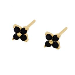 Stud Aide 925 Sterling Silver Colorful Flower Shape Earrings For Women Turquoise Rose Red Purple Black Zircon Ear Jewelry 230103