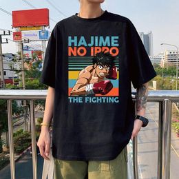 Mens T Shirts High Quality Men Fashion Hip Hop Harajuku Hajime No Ippo Cotton Shirt