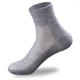 Men's Socks Men Sports Summer Outdoors Short Breathable Bicycle Running Mixcolor Stripes Waist Mesh Boat Solid Black Grey Cotton