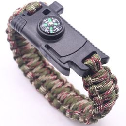 Outdoor Camping Survival Bracelet Multifunction Emergency self Rescue Bracelets multifunction Escape Umbrella Rope men Bracelet kits