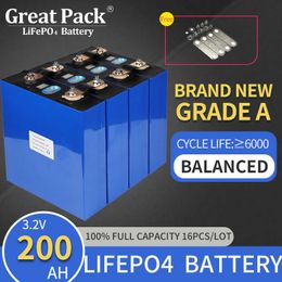 100% Full Capacity 16PCS 3.2V 200Ah Deep Cycle Battery Cell LiFePO4 Rechargeable Brand New Grade A Lithium Ion Power Bank