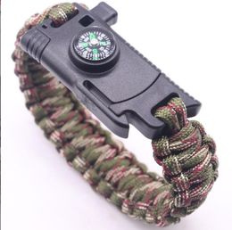 Outdoor survival Bracelets Tactical hunting camping 7 strand paracord bracelet Camping hiking rescue tool equipment