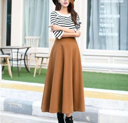 Skirts Lace Up Bowknot Elastic Band High Waist A-Line Midi Skirt Drape Core Spun Yarn Knitting Sukienka Elegant Korean Fall Winter Saia