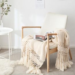 Blankets Handmade Tassel Weighted For Beds Sofa Blanket Po Props Air Conditioning Soft Chunky Knit Mexican