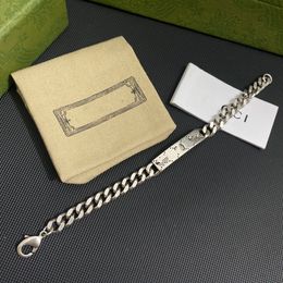 Fashion Letter Chain Bangle Sier Classic Gift Love Designer Jewellery Bracelet Accessories for Women Men Couple Wedding Party