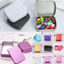 Gift Wrap Nail Beauty Storage Container Kit Candy Coin Key Organizer Tinplate Soap Box Square Hairpin Iron Tin