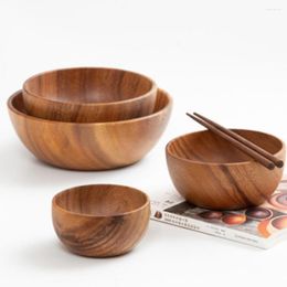 Plates Japanese Style Wooden Bowl Natural Wood Tableware For Kitchen Item Utensils Good Product Design Dining Home Dinnerware