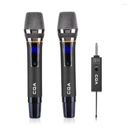 Microphones Wireless Microphone 2 Channels UHF Professional Handheld Mic Micphone For Party Karaoke Church Show Meeting 50 Metres Distance