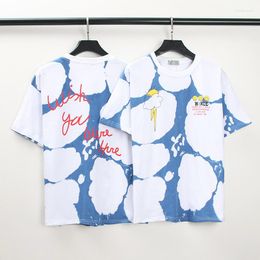 Men's T Shirts 2023 Fashion Brand Rap Peripheral Gradient Tie-Dye Graffiti Printing Short Sleeve T-shirt Oversized Shirt