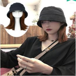 Berets Style Ladies Bucket Hat Fashion Trend Medium And Long Hair Integrated Fisherman