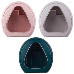 Storage Boxes Wall Mount Cosmetic Box Makeup Organizer Round Bathroom Rack For Home Use