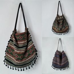 Evening Bags Vintage Bohemian Fringe Shoulder Bag For Women Tassel Boho Hippie Gypsy Fringed Handbags Open Ethnic Style