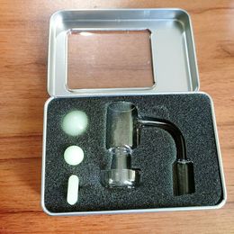 DPQBN004 Smoking Bowl Dia 22mm 100% Terp Quartz Nail with Luminours Marbles with Metal Box Packaging