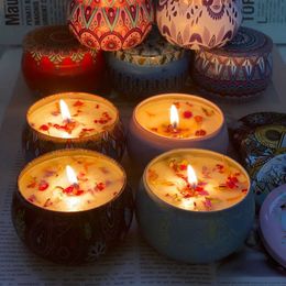 1PCS 6*4cm Nordic Decorative DIY Soy Wax Natural Landscaping Raw Material Scented With Tin Can Tea Candle Holder