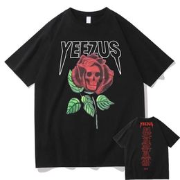 Men's T-Shirts God Wants You Streetwear Skull Rose Flower Reaper Graphic Tshirt Men Women Hip Hop Black T-shirt Men's Cotton T Shirt T230103