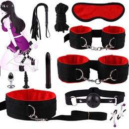 Beauty Items BDSM sexy Games For Couple Bondage Gear Handcuffs Anal Plug Erotic Toys Equipment Adults Exotic Accessories Equipo De Esclavitud