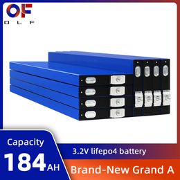 3.2V 200Ah Lifepo4 Battery Grade A Rechargeable 184Ah Lithium Iron Phosphate Cell DIY For 12V Home Appliances Solar Power System